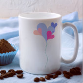 Elegante, blaue Rosa Ballonherzen minimalistisch Kaffeetasse