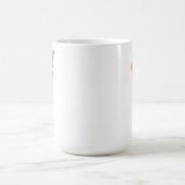 Elegante, blaue Rosa Ballonherzen minimalistisch Kaffeetasse (Mittel)