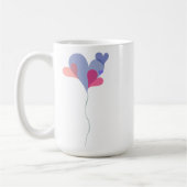 Elegante, blaue Rosa Ballonherzen minimalistisch Kaffeetasse (Links)