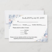 Elegante blaue Rose_2 RSVP Karte (Vorderseite)