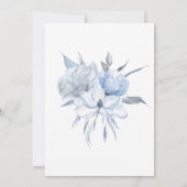 *~* Elegante blaue Rose AR15 WEDDING RSVP + Einladung (Rückseite)