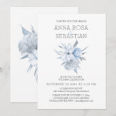 *~* Elegante blaue Rose AR15 WEDDING RSVP + Einladung (Vorne/Hinten)