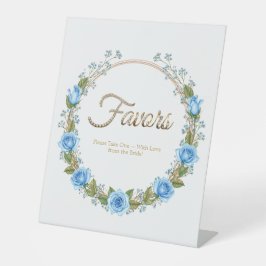 Elegante blaue Rose & Baby's Atem-Lieblinge Sockelschild