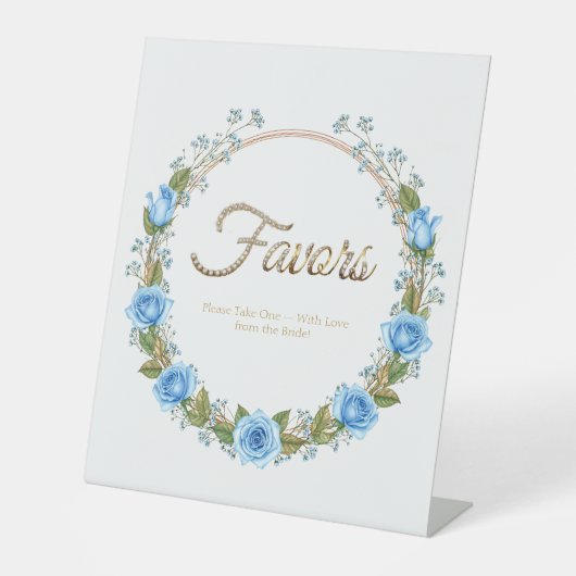 Elegante blaue Rose & Baby's Atem-Lieblinge Sockelschild (Vorderseite)