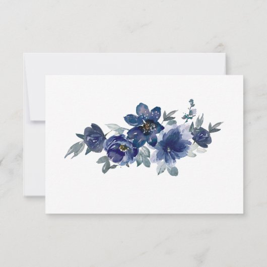 Elegante blaue Rose Beerdigung gemeinsam mit einer RSVP Karte (Rückseite)