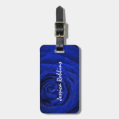 Elegante blaue Rose Blume Gepäckanhänger (Vorderseite vertikal)