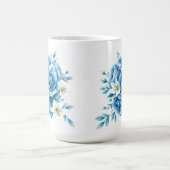 Elegante blaue Rose Blumenstrauß-Kunst, Dichtung u Kaffeetasse (Mittel)