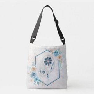 Elegante Blaue Rose Botanik Tragetaschen Mit Langen Trägern