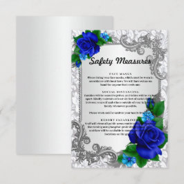 Elegante blaue Rose Hochzeitschutzmaßnahmen Begleitkarte