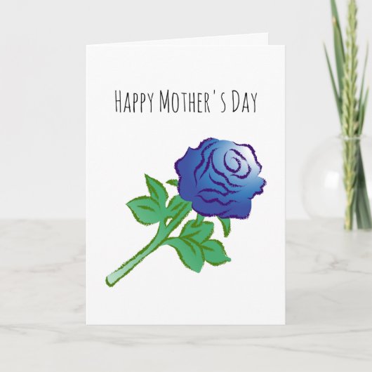 Elegante Blaue Rose Karte (Vorderseite)