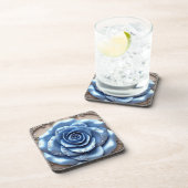 Elegante blaue Rose mit Glittering Diamonds Getränkeuntersetzer (Rechte Seite)