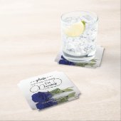 Elegante blaue Rose Nimm meine Trinkehe nicht mit. Untersetzer (Vor Ort)