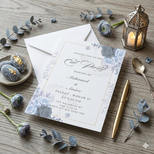 Elegante Blaue Rosen Eid Party-Einladung Einladung