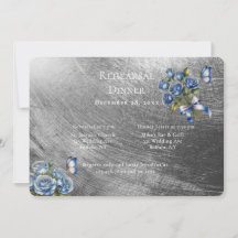Elegante blaue Rosen silberne Probe Dinner