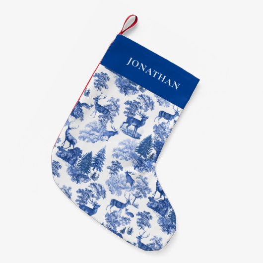 Elegante Blaue Rote Kirche Kleiner Weihnachtsstrumpf (Vorderansicht (hängend))