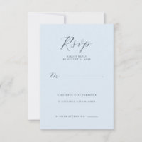 Elegante blaue RSVP-Karte