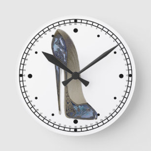 Elegante blaue runde wanduhr