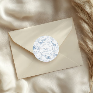 Elegante blaue Safari-Dschungeltiere-Baby-Party Runder Aufkleber