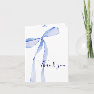 Elegante blaue Schleife Baby Shower Danksagungskar Dankeskarte