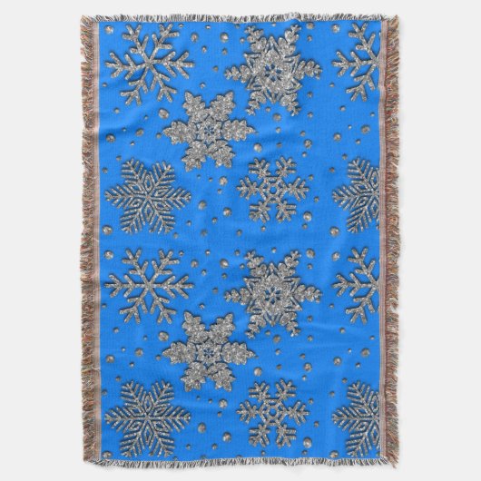 Elegante blaue Schneeflocken Decke (Vorderseite Vertikal)