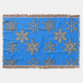 Elegante blaue Schneeflocken Decke (Vorderseite)
