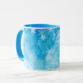 Elegante Blaue Schneeflocken| Klassische Tasse (Vorderseite Links)