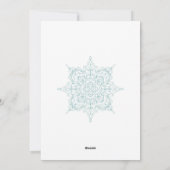 Elegante Blaue Schneeflocken mit Foto Feiertagskarte (Rückseite)