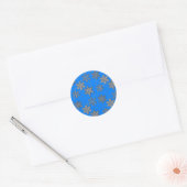 Elegante blaue Schneeflocken Runder Aufkleber (Umschlag)
