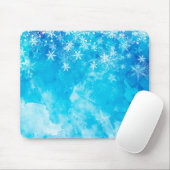 Elegante Blaue Schneeflocken Weihnachten | Mousepa Mousepad (Mit Mouse)