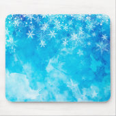 Elegante Blaue Schneeflocken Weihnachten | Mousepa Mousepad (Vorne)