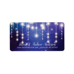 Elegante blaue Schnur beleuchtet Adressaufkleber