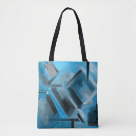 Elegante blaue Schwarz Grau Abstrakte Kunst Tasche