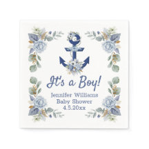 Elegante blaue Seenavigation Blütenjunge Babydusch