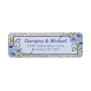Elegante blaue silberne Glitzer-Schein-mit