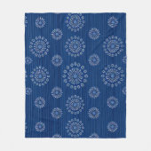 Elegante blaue Sonnenmica-Textur mit Blumenmuster Fleecedecke (Vorderseite)