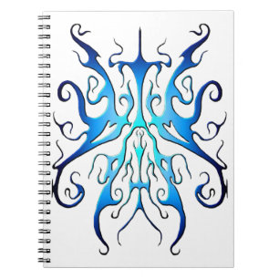 Elegante blaue Stammesmaske abstraktes Design Notizblock