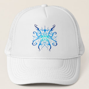 Elegante blaue Stammesmaske abstraktes Design Truckerkappe