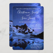 Elegante Blaue Sterne Nacht im Snowy Gebirge Einladung (Vorne/Hinten)