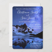 Elegante Blaue Sterne Nacht im Snowy Gebirge Einladung (Vorderseite)