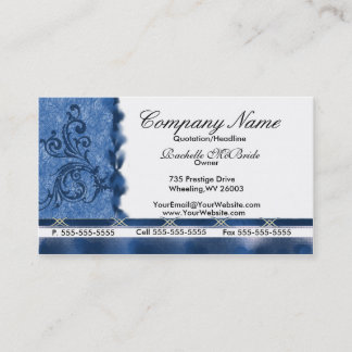 Elegante blaue Stickerei-Visitenkarten MED Visitenkarte