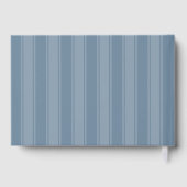 Elegante blaue Streifen Gästebuch (Rückseite)