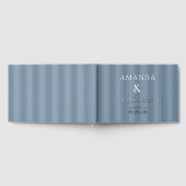 Elegante blaue Streifen Gästebuch (Voll)