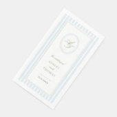 Elegante blaue Streifen Hochzeit Serviette (Ecke)