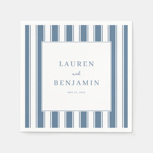 Elegante blaue Streifen Serviette (Vorderseite)