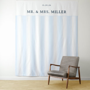 Elegante blaue Streifen Wandteppich