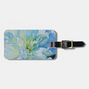 Elegante blaue tealfarbene Blumenaquarellmalerei Gepäckanhänger