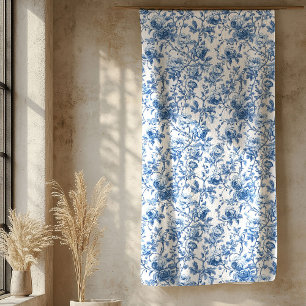 Elegante blaue Toile-Rosen-Blumen-Heimkollektion Sherpadecke