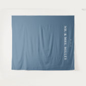 Elegante Blaue Typografie Wandteppich (Vorderseite (Horizontal))
