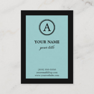 Elegante blaue u. schwarze Monogramm-Visitenkarte Visitenkarte