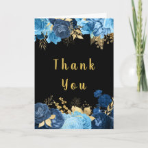 Elegante blaue und goldene Blumen Chanukka-Party